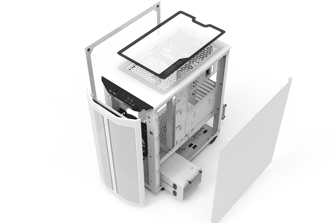 essential quiet! White PURE silent BASE | be cases from PC 500DX